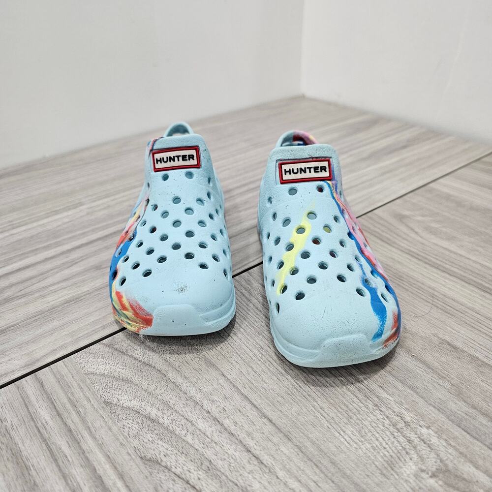 Hunter Water Shoe Slip on Blue Marble Toddler Little Kid NO BOOTIE UK 8 US 9